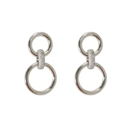 Pendientes Plata Ley 925m mujer 23 mm. círculos calados