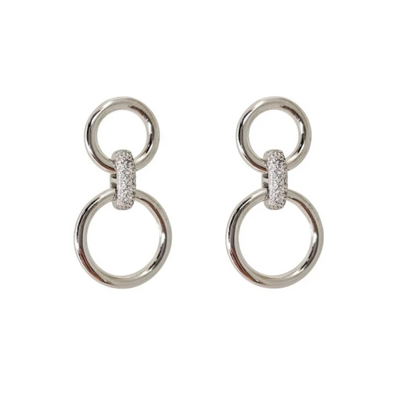 Pendientes Plata Ley 925m mujer 23 mm. círculos calados