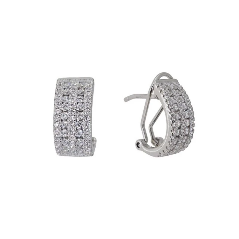 Pendientes Plata Ley 925m mujer 14 mm. circonitas microengaste