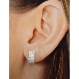 Pendientes Plata Ley 925m mujer 14 mm. circonitas microengaste