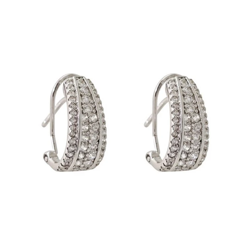 Pendientes Plata Ley 925m mujer 16 mm. circonitas microengaste