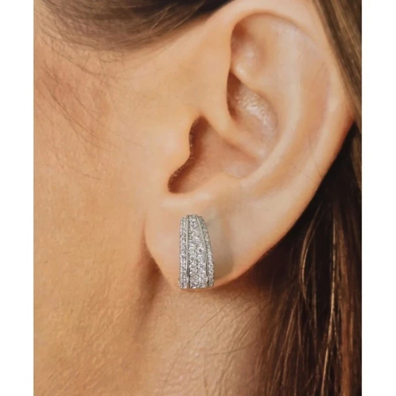 Pendientes Plata Ley 925m mujer 16 mm. circonitas microengaste