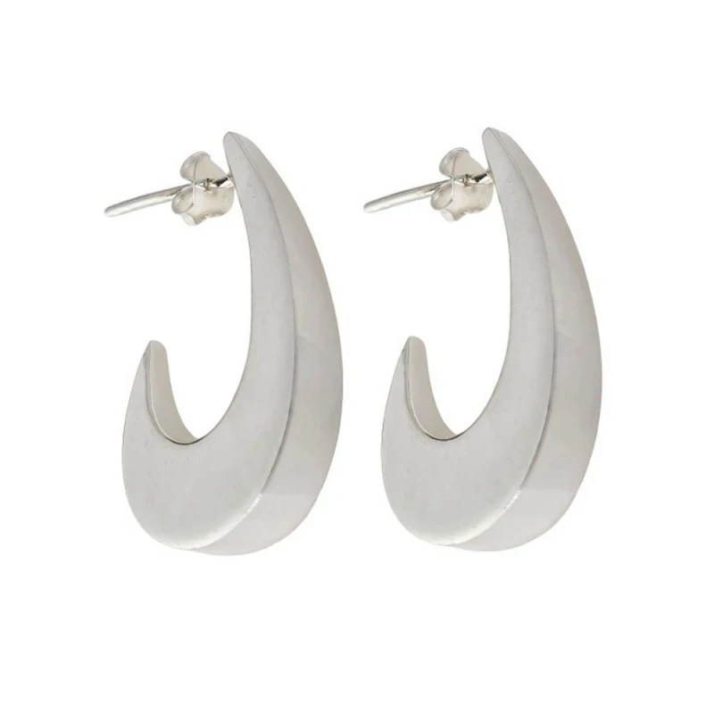 Pendientes Plata Ley 925m mujer 29 mm. lisos forma abierta