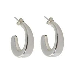 Pendientes Plata Ley 925m mujer 24 mm. lisos forma abierta
