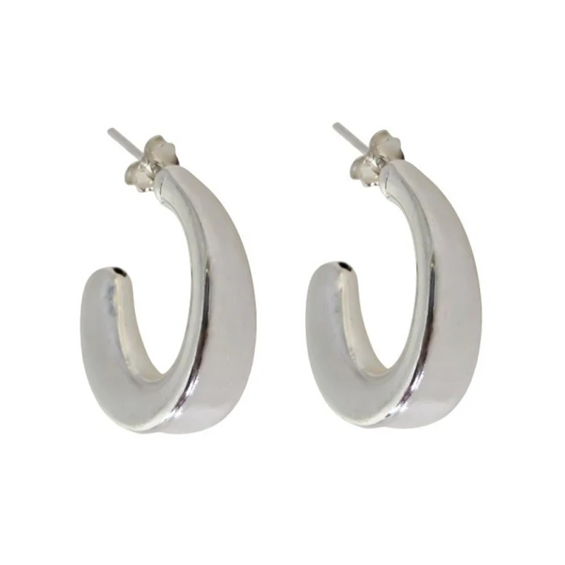 Pendientes Plata Ley 925m mujer 24 mm. lisos forma abierta