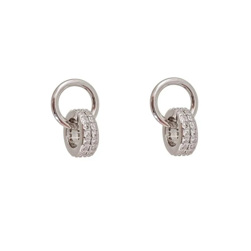 Pendientes Plata Ley 925m mujer aro 7.5 mm. combinado aro circonitas
