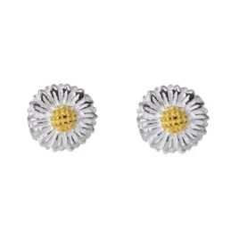 Pendientes Plata Ley 925m mujer 7 mm. forma flor margarita detalle am