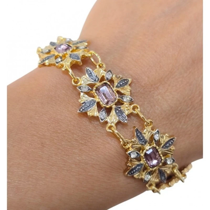 Pulsera Isabelina Plata Ley 925m chapada oro 19.5 cm. etrepiezas 20 x
