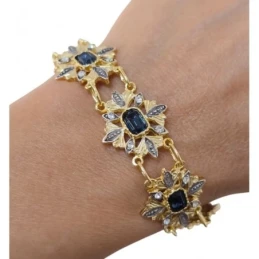 Pulsera Isabelina Plata Ley 925m chapada oro 19.5 cm. etrepiezas 20 x
