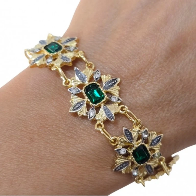 Pulsera Isabelina Plata Ley 925m chapada oro 19.5 cm. etrepiezas 20 x