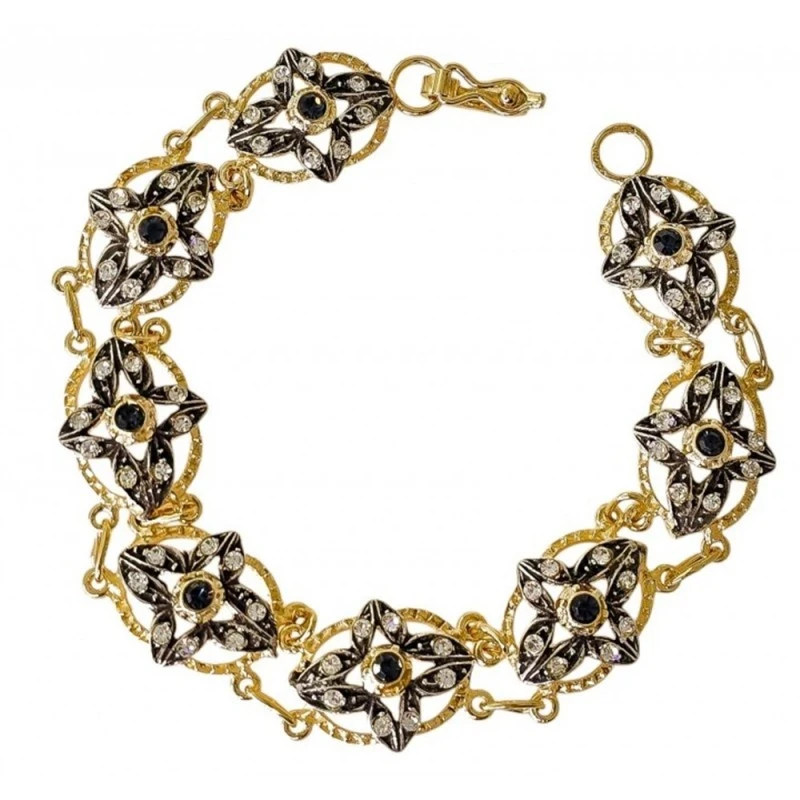 Pulsera Isabelina Plata Ley 925m chapada oro 19.5 cm. etrepiezas 17 x