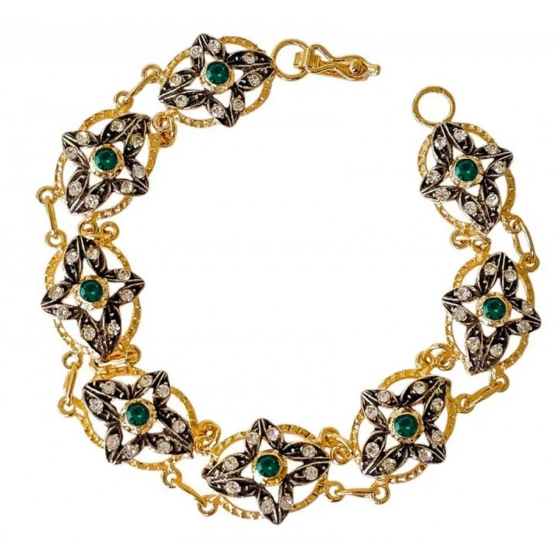 Pulsera Isabelina Plata Ley 925m chapada oro 19.5 cm. etrepiezas 17 x
