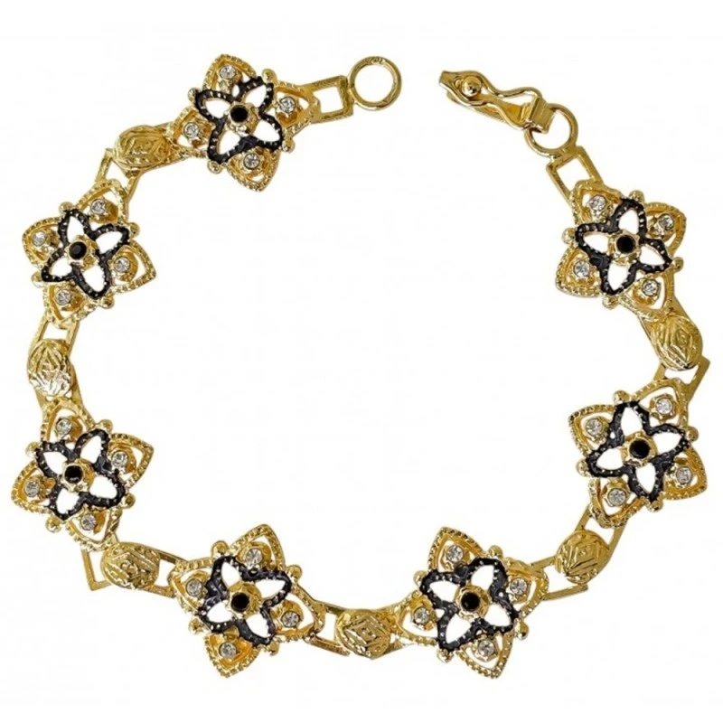 Pulsera Isabelina Plata Ley 925m chapada oro 19 cm. etrepiezas 15 mm.