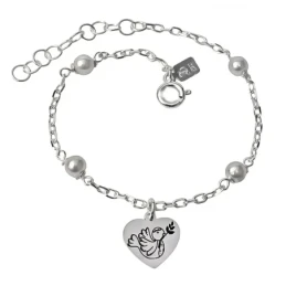 Pulsera Plata Ley 925m Primera Comunión niña 15 cm. cadena forzada pe