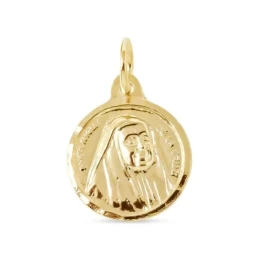 Santa Ángela de la Cruz Medalla Plata Ley 925m chapada oro 14 mm. bis