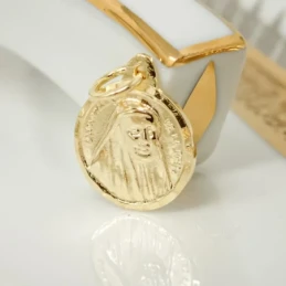 Santa Ángela de la Cruz Medalla Plata Ley 925m chapada oro 14 mm. bis