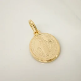 Virgen Milagrosa Medalla Plata Ley 925m chapada oro 19 mm. detalle tr