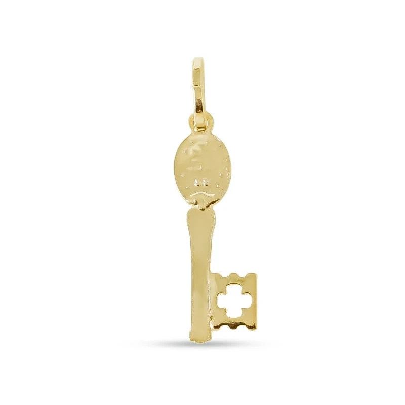 Llave Virgen Milagrosa Colgante Plata Ley 925m chapado oro 22 mm.