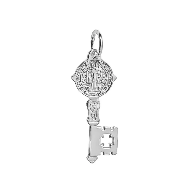 San Benito Colgante Plata Ley 925m llave 20 mm. detalle trasera