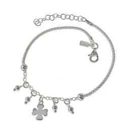 Pulsera Plata Ley 925m cadena rolo 17 cm. combinada coreana 2 mm. col