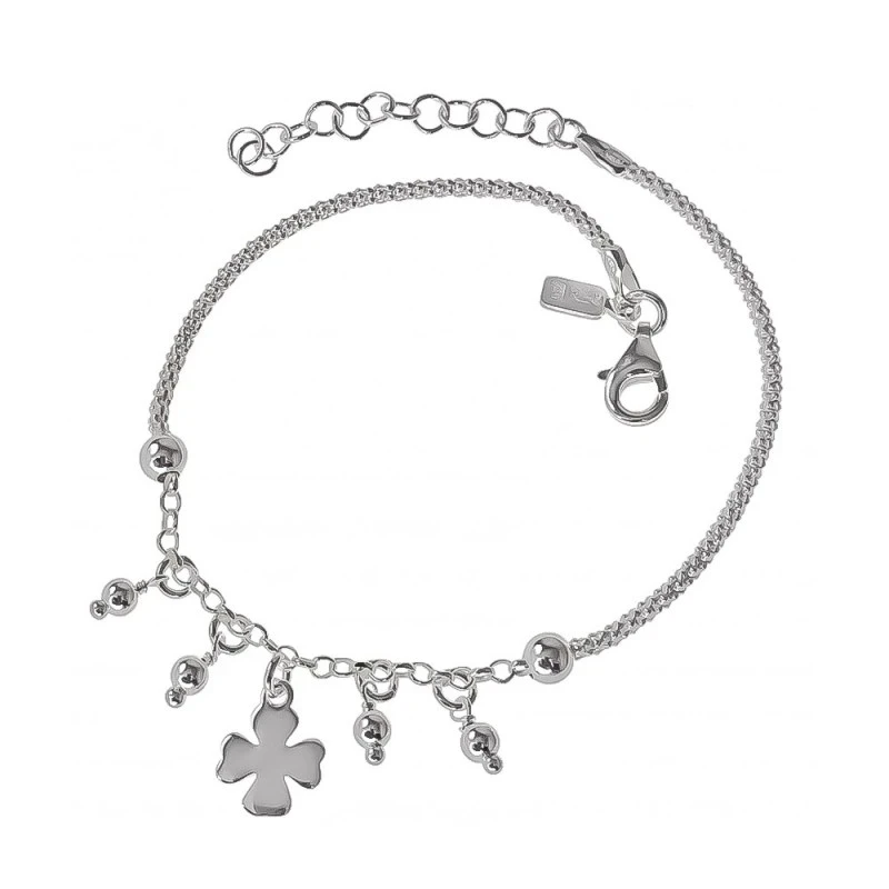 Pulsera Plata Ley 925m cadena rolo 17 cm. combinada coreana 2 mm. col