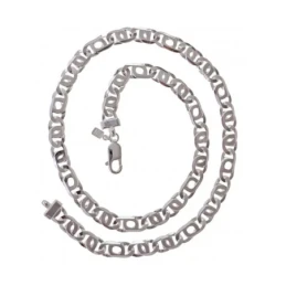 Cadena Plata Ley 925m 50 cm. ancho eslabón 6 mm.