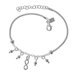 Pulsera Plata Ley 925m cadena coreana 17 cm. combinada rolo 2 mm. inf