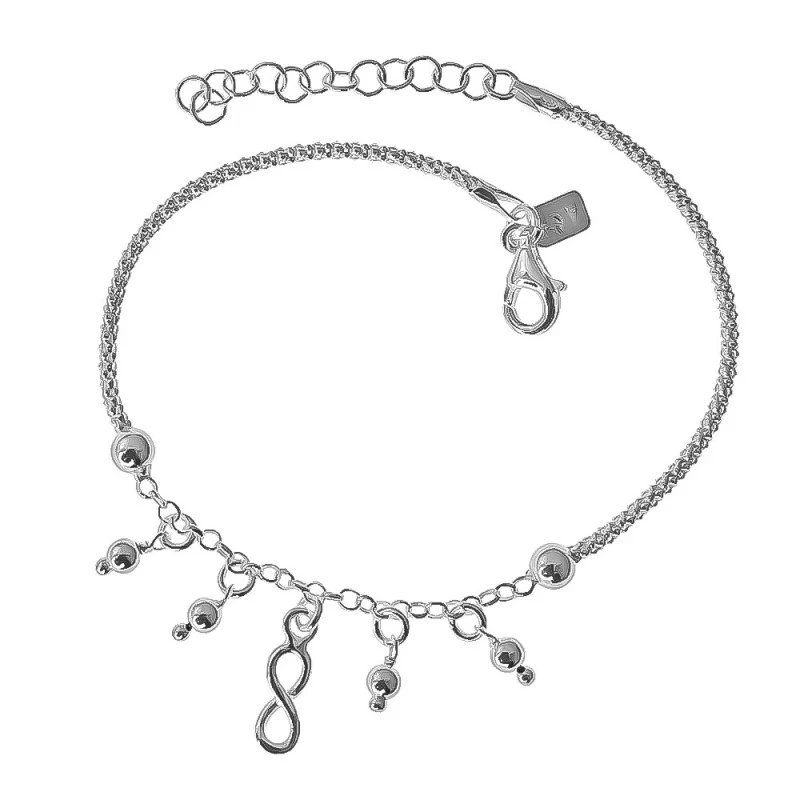 Pulsera Plata Ley 925m cadena coreana 17 cm. combinada rolo 2 mm. inf