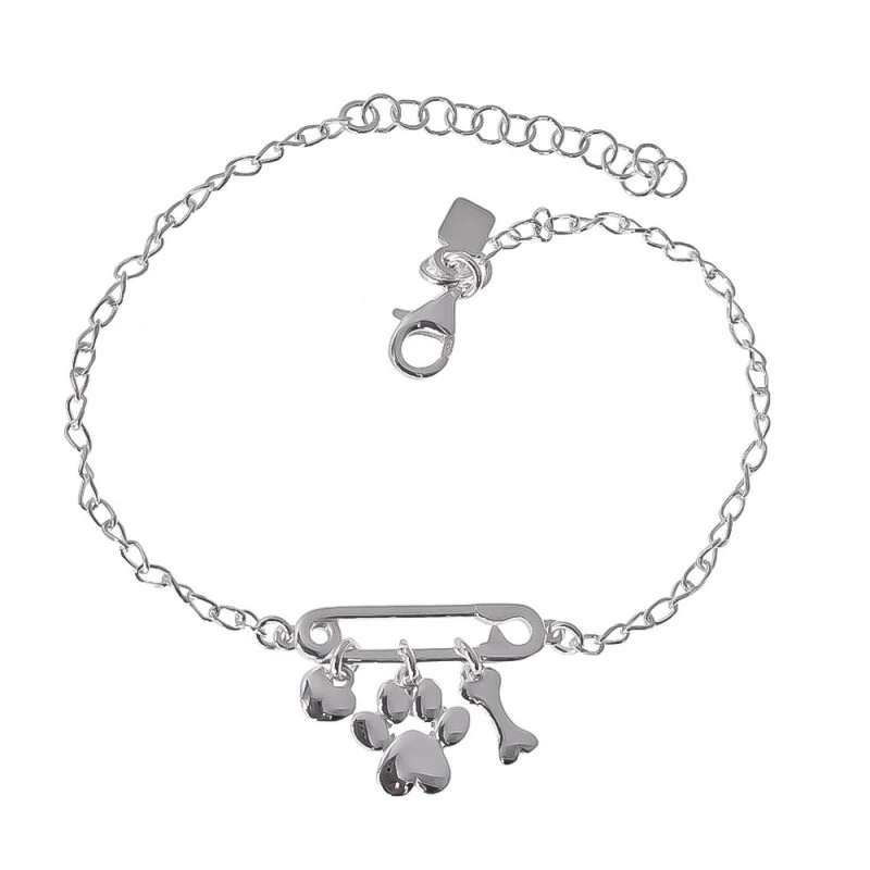 Pulsera Plata Ley 925m forzada 17 cm. emperdible 18 mm. corazón 3 mm.