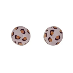 Pendientes Plata Ley 925m mujer 12 mm. bola animal print