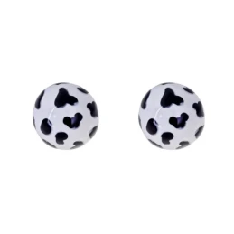 Pendientes Plata Ley 925m mujer 12 mm. bola detalle estampado vaca