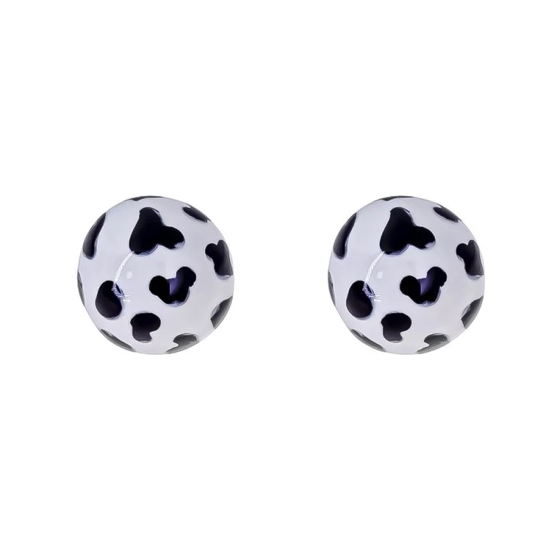 Pendientes Plata Ley 925m mujer 12 mm. bola detalle estampado vaca