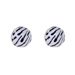 Pendientes Plata Ley 925m mujer 12 mm. bola detalle estampado zebra