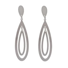 Pendientes Largos Plata Ley 925m mujer 43 mm. ovalados calados