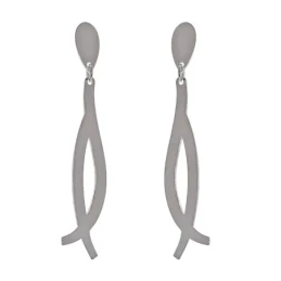 Pendientes Largos Plata Ley 925m mujer 45 mm. lisos forma