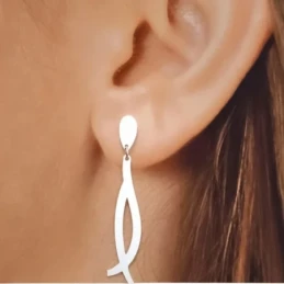 Pendientes Largos Plata Ley 925m mujer 45 mm. lisos forma