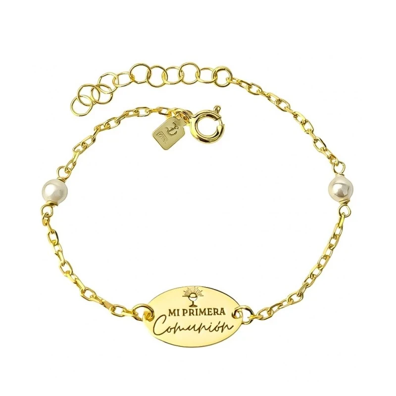 Pulsera Plata Ley 925m chapada oro 15 cm. chapa 16 x 10 mm. mensaje M