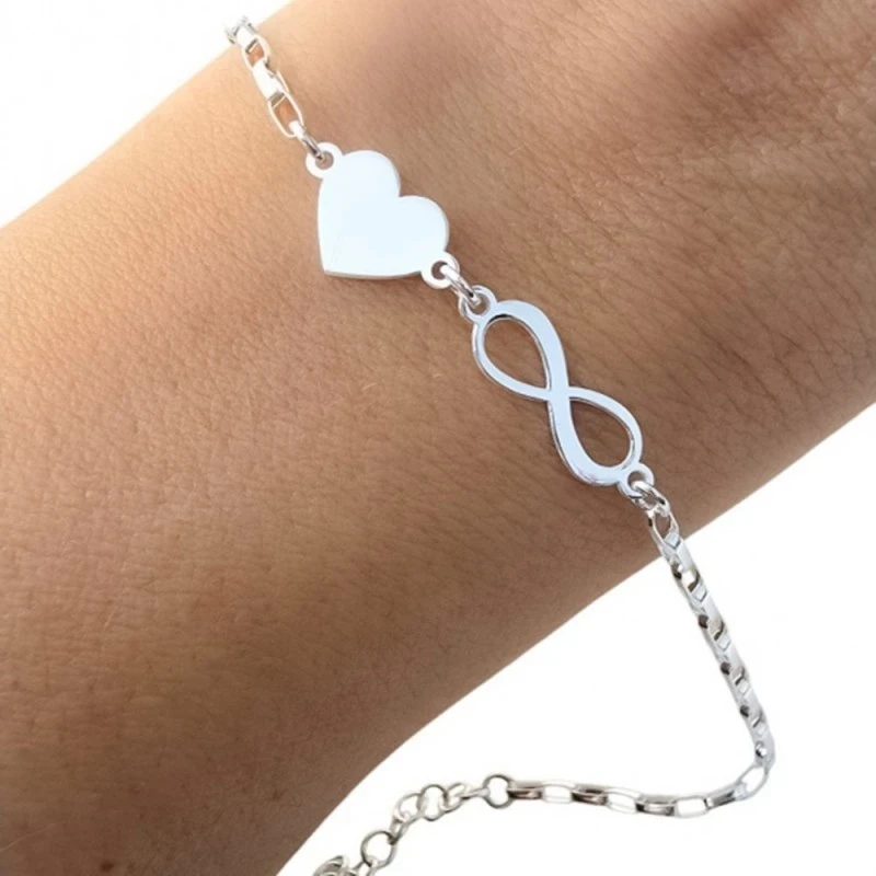 Pulsera Plata Ley 925m cadena forzada alargada 17 cm. eslabón 2 mm. c