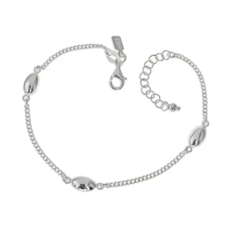 Pulsera Plata Ley 925m cadena barbada 17 cm. ancho 2 mm. formas ovala