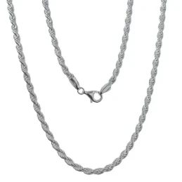 Cordón Salomónico Plata Ley 925m 70 cm. ancho 4 mm.