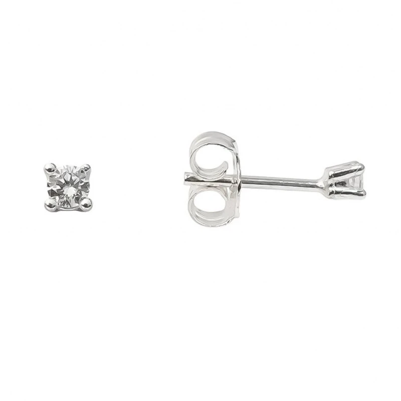 Pendientes Plata Ley 925m niña circonita 2 mm.