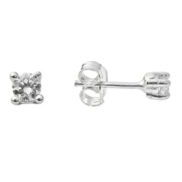 Pendientes Plata Ley 925m niña circonita 2.5 mm.
