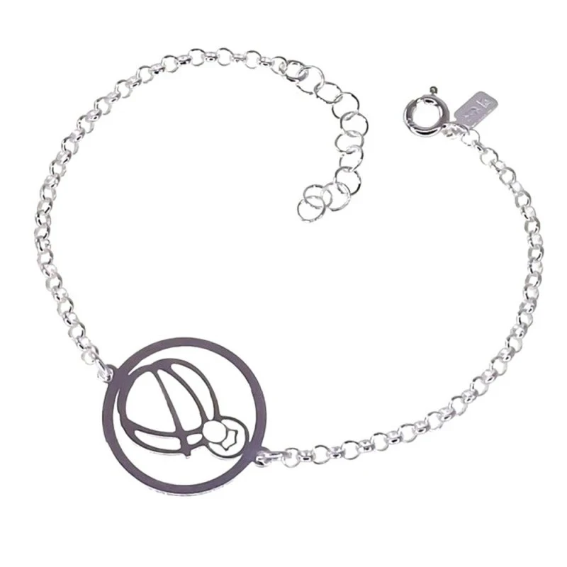 Virgen de la Cabeza Pulsera Plata Ley 925m unisex 17 cm. imagen calad