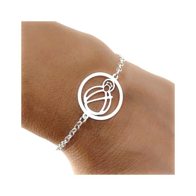 Virgen de la Cabeza Pulsera Plata Ley 925m unisex 17 cm. imagen calad