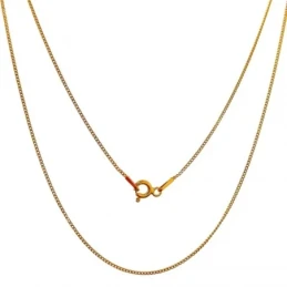 Cadena Plata Ley 925m chapada oro 40 cm. barbada ancho 1 mm.