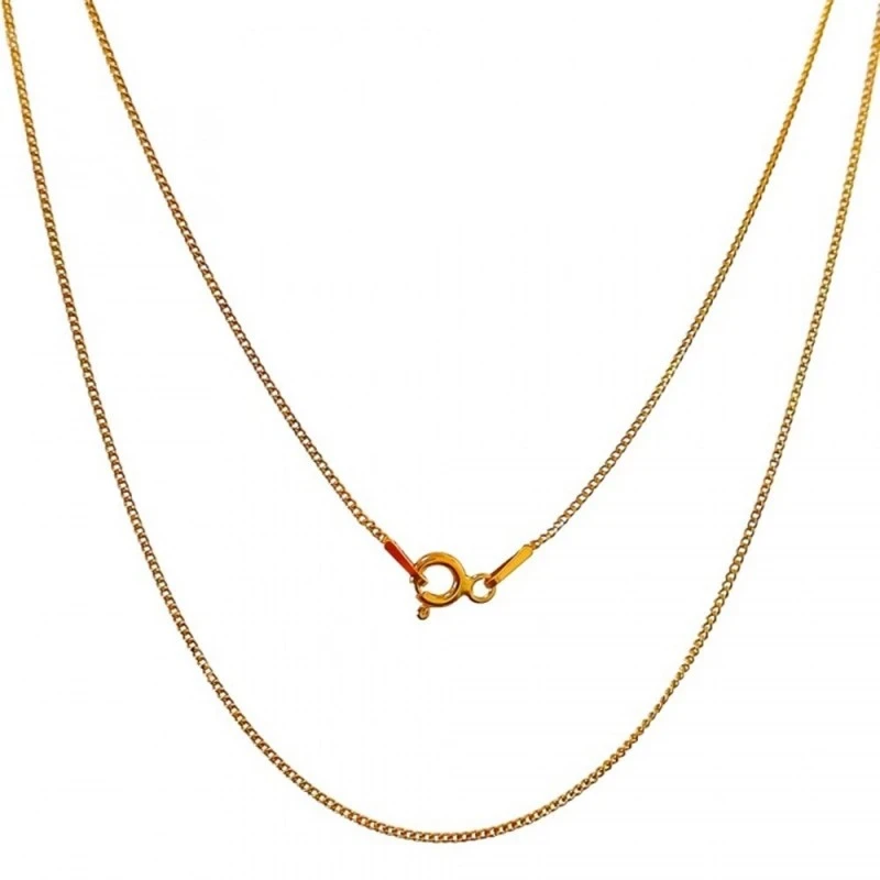 Cadena Plata Ley 925m chapada oro 40 cm. barbada ancho 1 mm.