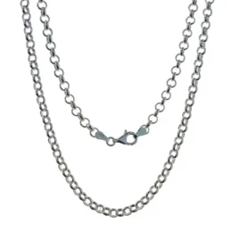 Cadena Plata Ley 925m cadena rolo 60 cm. ancho 4.3 mm.