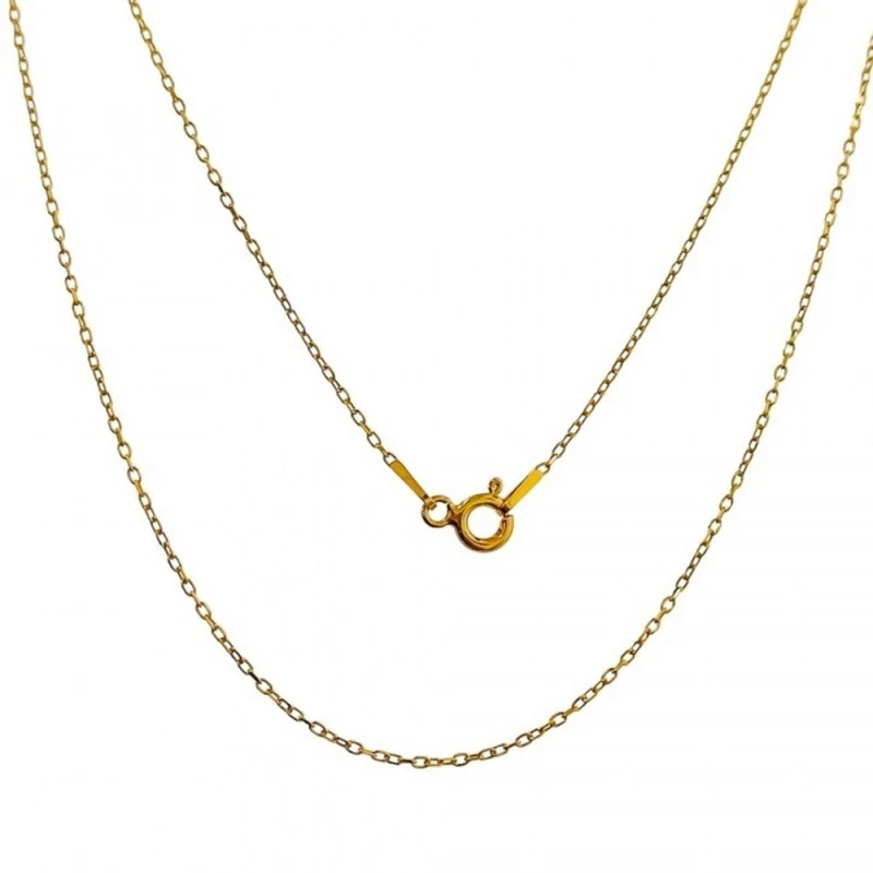 Cadena Plata Ley 925m chapada oro forzada 40 cm. ancho 1 mm.