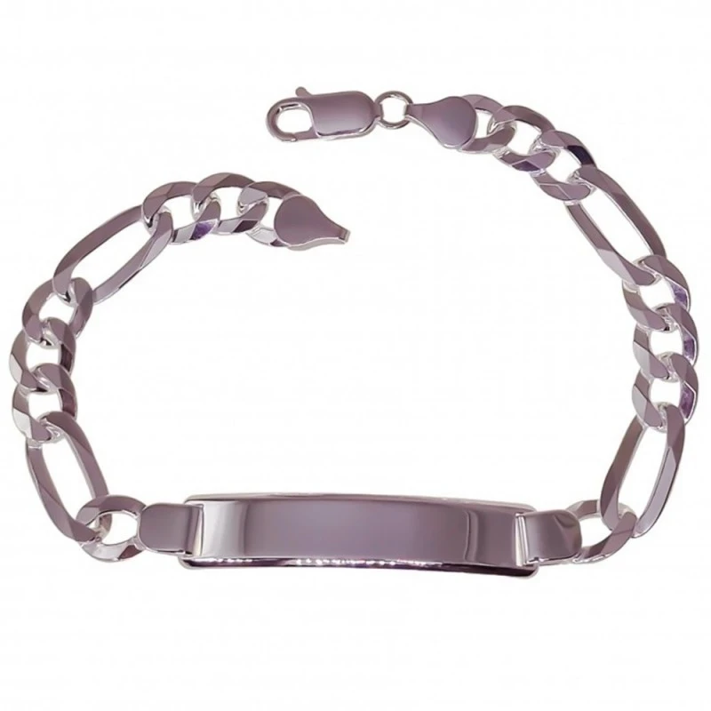 Esclava Plata Ley 925m hombre 20 cm. alternada 3x1 ancho 7 mm. chapa