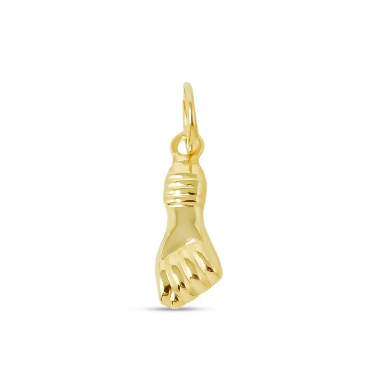 Mano Puño Higa Colgante Amuleto Plata Ley 925m chapado oro 20 mm. hue